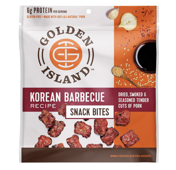 Golden Island Korean BBQ Pork Snack Bites, Specialty Meat Snack, Gluten Free with Korean Barbecue Seasoning, Good Source of Protein, Made with 6g of Protein Per Serving – 2.85 oz